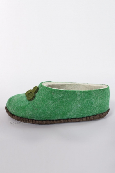 Детские войлочные тапочки зеленые 214-А3-3