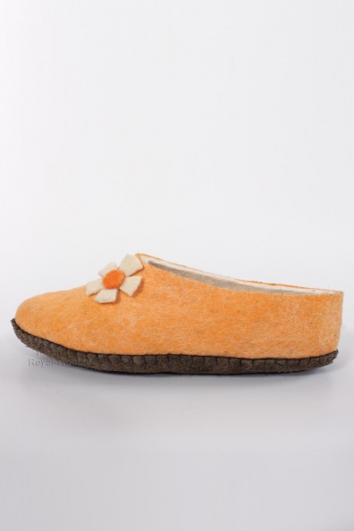 Детские желтые войлочные тапочки 214-А3-5