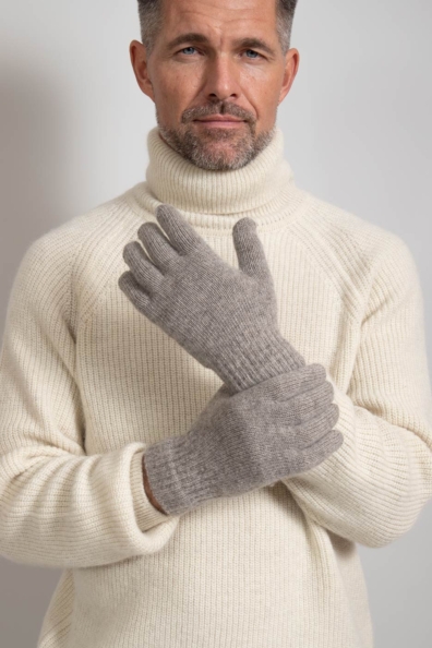 Мужские серые перчатки шерсть яка 106-31-2