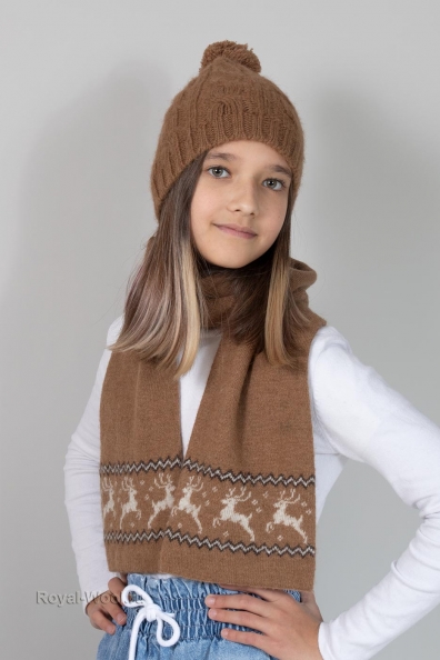 Шапка «косичка» верблюжья шерсть 193-SL-3Y