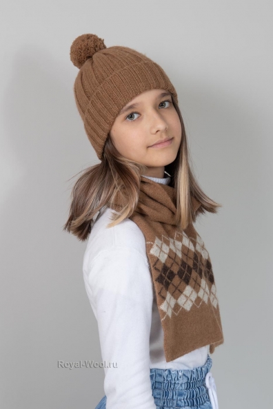 Шапка верблюжья шерсть с отворотом 193-SL-10Y