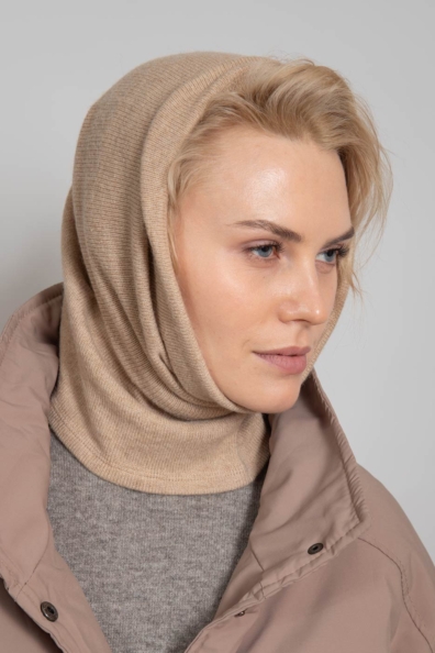 Шарф снуд из светлой верблюжьей шерсти 193-SL-9-1