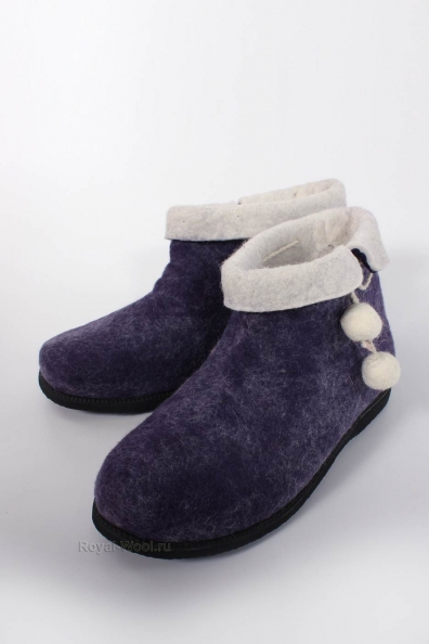 Валенки фиолетовые на резиновой подошве 214-А1-4R