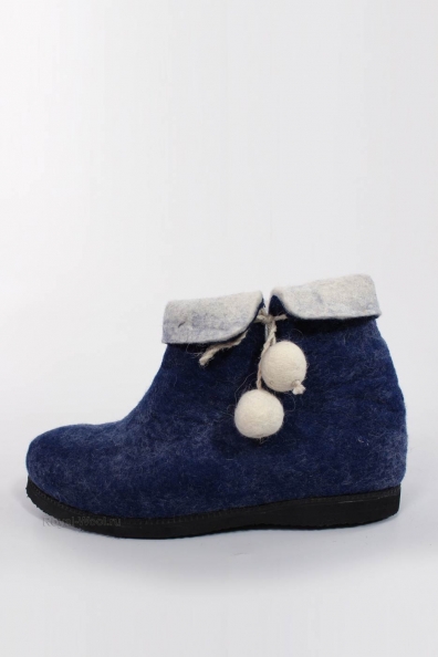 Валенки синие на резиновой подошве 214-А1-5R