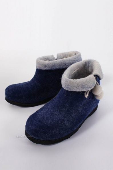 Валенки синие на резиновой подошве 214-А1-5R