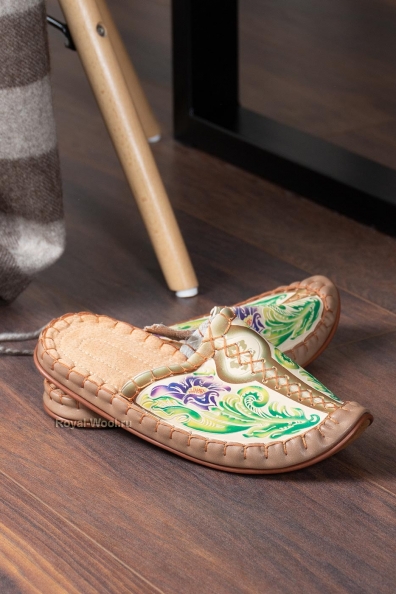 Женские домашние тапочки с орнаментом 215-5