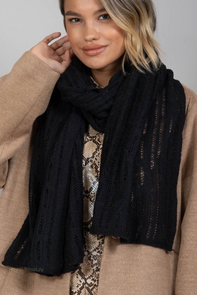 Черный ажурный палантин 490-91-MT