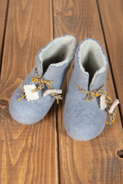 Детские пинетки из войлока серые 108-4