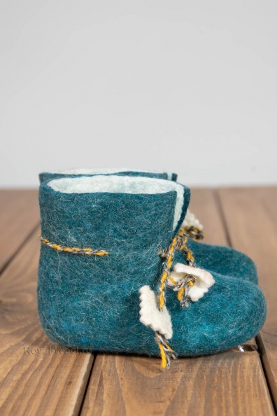 Детские пинетки из войлока темно-зеленые 108-3