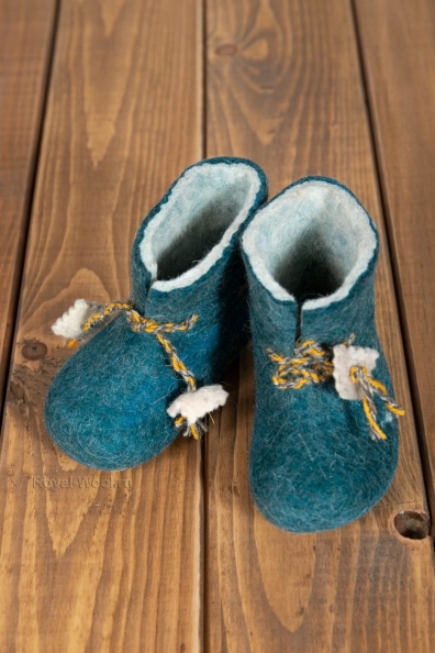 Детские пинетки из войлока темно-зеленые 108-3