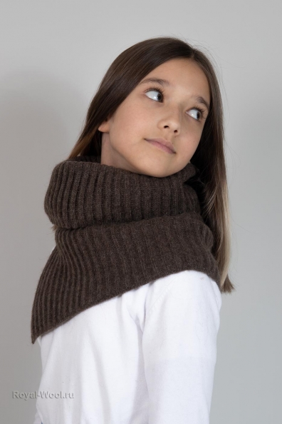 Капор шерстяной коричневый 096-5-1Y