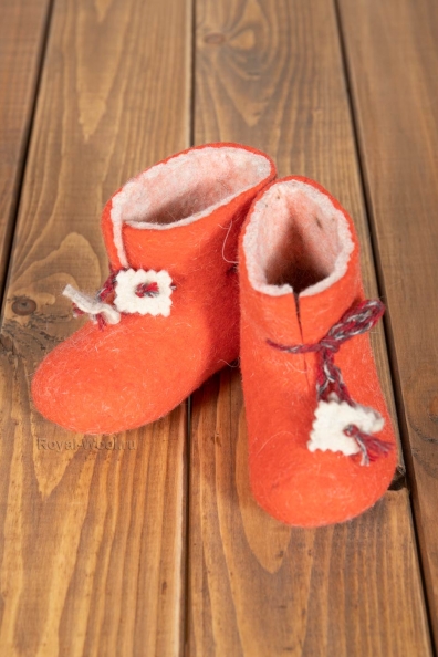 Пинетки войлочные оранжевые 108-1