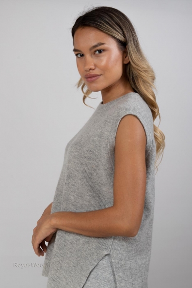 Трикотажный женский шерстяной жилет 411-2