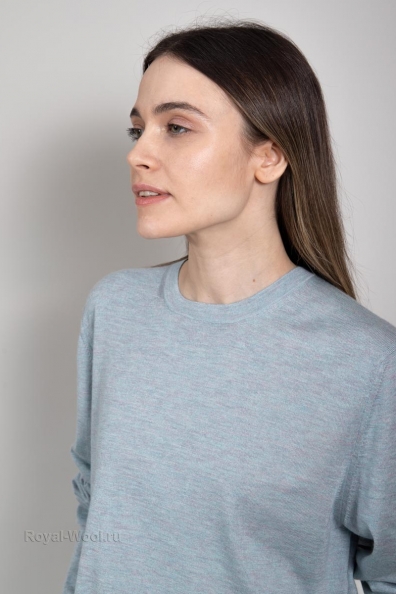 Джемпер голубой кашемир-шёлк 701-G-blue