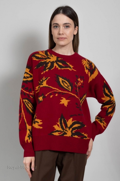 Красный джемпер женский с рисунком 702-G-red