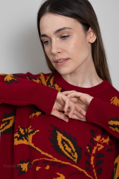 Красный джемпер женский с рисунком 702-G-red