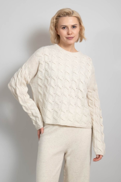 Джемпер женский шерстяной белый 401-BM