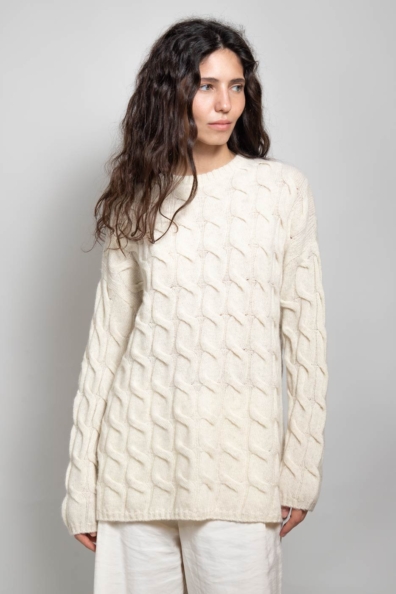 Женский шерстяной джемпер белый шампань 401-BM-1