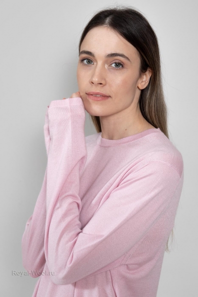 Летний женский джемпер кашемир-шёлк 701-G-rose