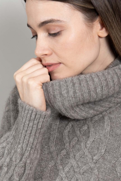 Женский свитер из натуральной шерсти с высоким воротом 1921-31-M-3
