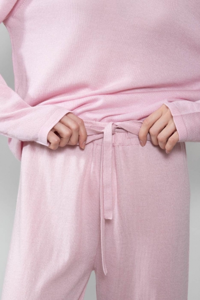 Брюки кашемир-шёлк розовые 728-G-rose