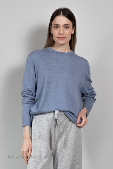 Джемпер оверсайз женский кашемир-шёлк 701-G-sky