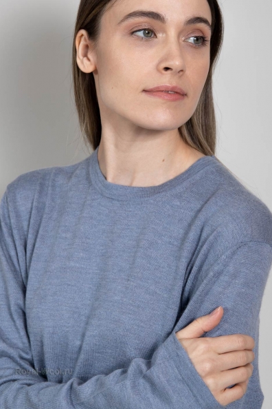 Джемпер оверсайз женский кашемир-шёлк 701-G-sky