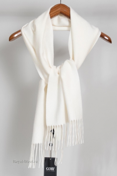 Белый шарф кашемировый 760-49