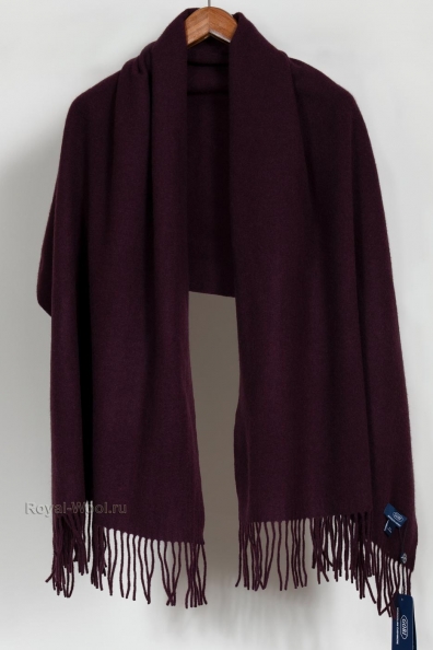 Бордовый кашемировый палантин 154-6G