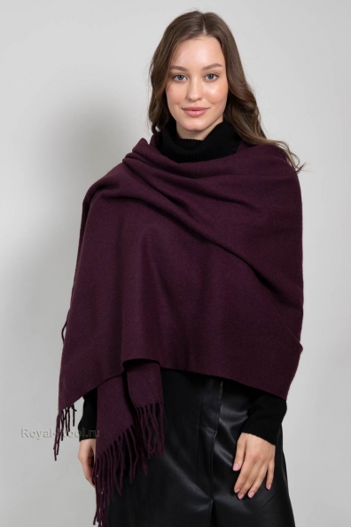 Бордовый кашемировый палантин 154-6G