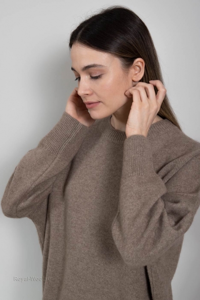 Джемпер бежевый оверсайз 701-1М-3