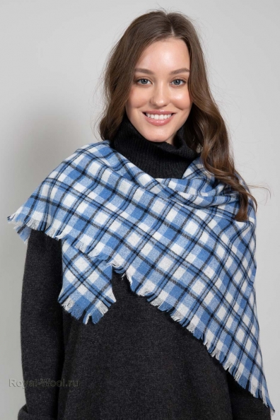 Голубой платок из кашемира 154-7G-1