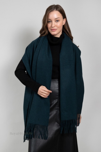 Палантин кашемир сине-зеленый 154-5-21