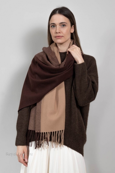 Палантин кашемир светло-коричневый 154-5-25