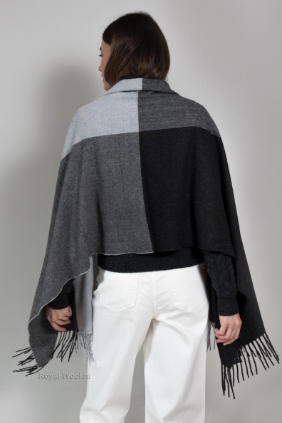 Палантин кашемировый серый 154-5-23