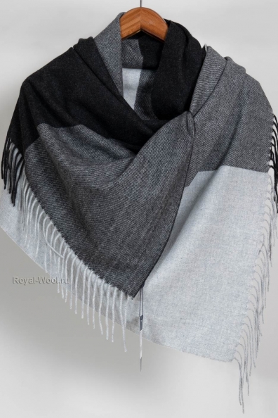 Палантин кашемировый серый 154-5-23