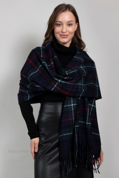 Палантин кашемировый в клетку 154-5-22