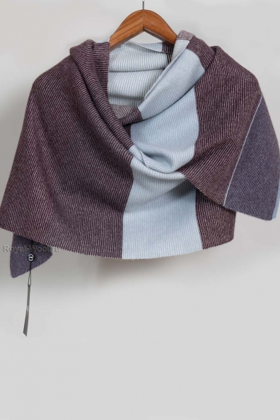 Шарф-палантин кашемир бежево-голубой 761-G-1