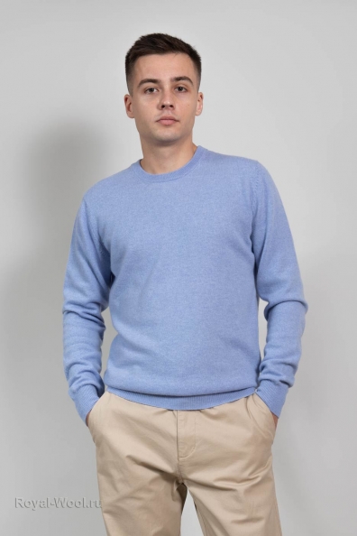 Мужской кашемировый голубой джемпер 713-E-5