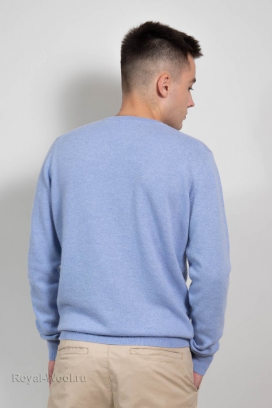 Мужской кашемировый голубой джемпер 713-E-5