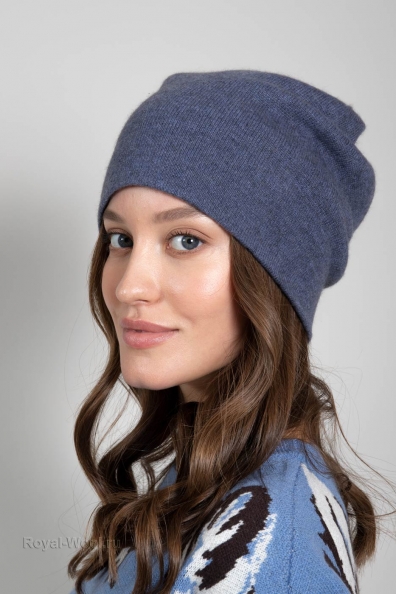 Шапка двойная серая/фиолетово-синяя 750-SF-15