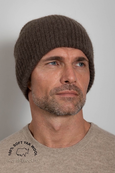 Чистошерстяная шапка двойная мужская 195-2-ULM-7