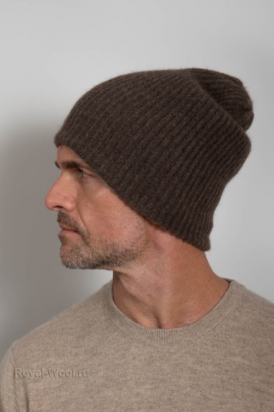 Чистошерстяная шапка двойная мужская 195-2-ULM-7