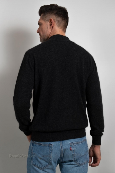 Мужской кашемировый джемпер на молнии 713-1EM-grey