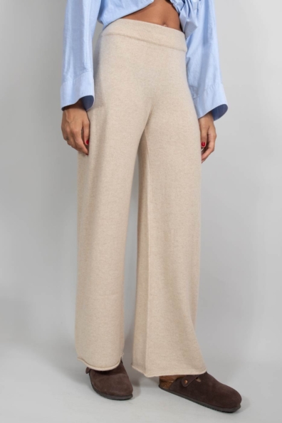 Светло-бежевые брюки кашемир женские 716-M-31