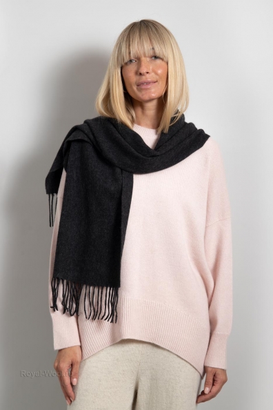 Темно-серый однотонный шарф кашемир 760-47