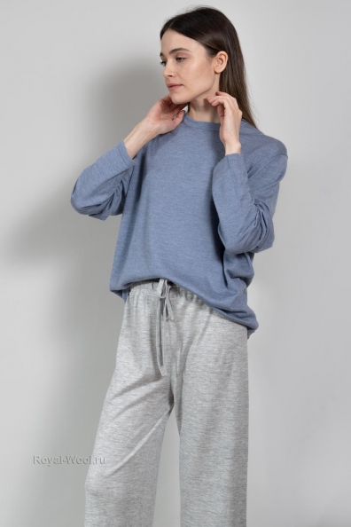 Брюки кашемир-шёлк серые 728-G-grey