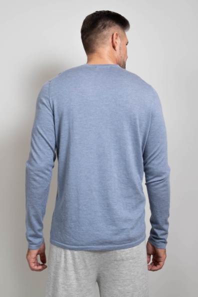 Мужской джемпер голубой кашемир-шёлк 701-GM-sky