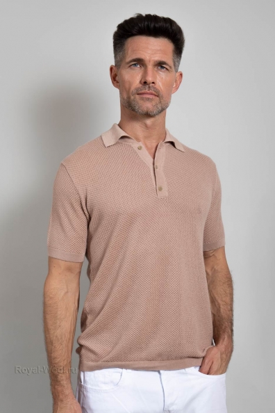 Мужской джемпер поло кашемир шёлк 711-G