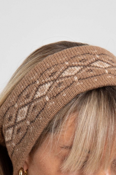 Повязка шерстяная на голову с орнаментом 094-1-3